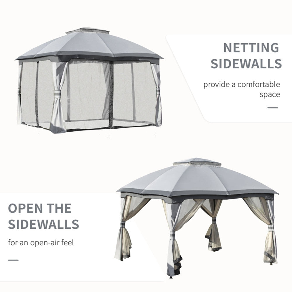 10ft x12ft Outdoor Gazebo, Grey-AS ( Amazon Shipping)(Prohibited by WalMart)