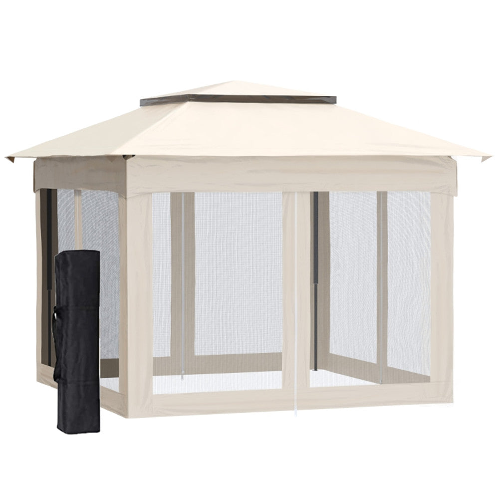 11ft x 11ft Pop Up Canopy, Outdoor Patio Gazebos Shelter Beige-AS ( Amazon Shipping)(Prohibited by WalMart)