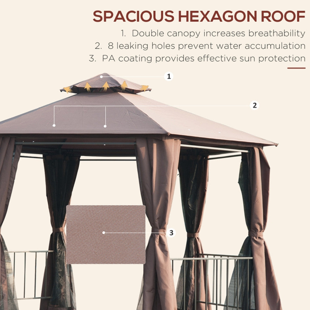13ft x 13ft Patio Gazebo-Coffee-AS ( Amazon Shipping)(Prohibited by WalMart)