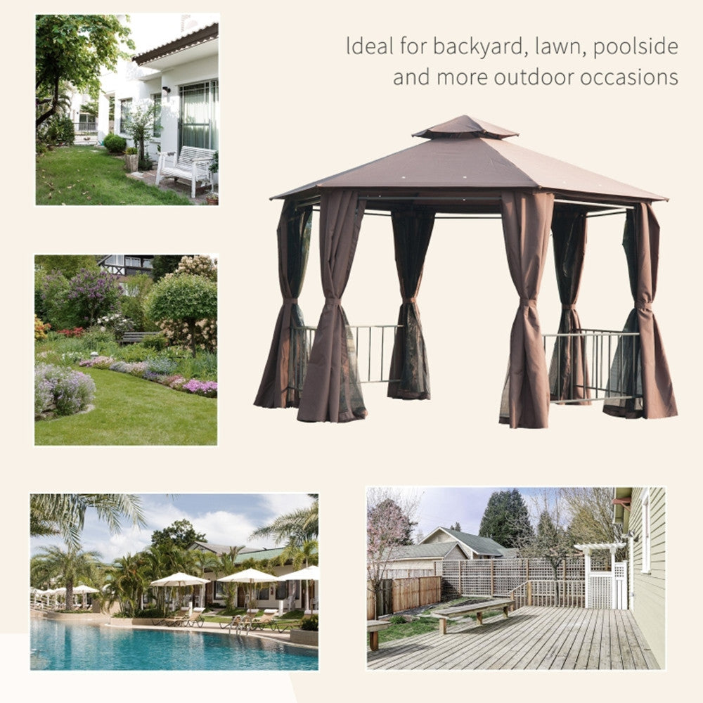 13ft x 13ft Patio Gazebo-Coffee-AS ( Amazon Shipping)(Prohibited by WalMart)