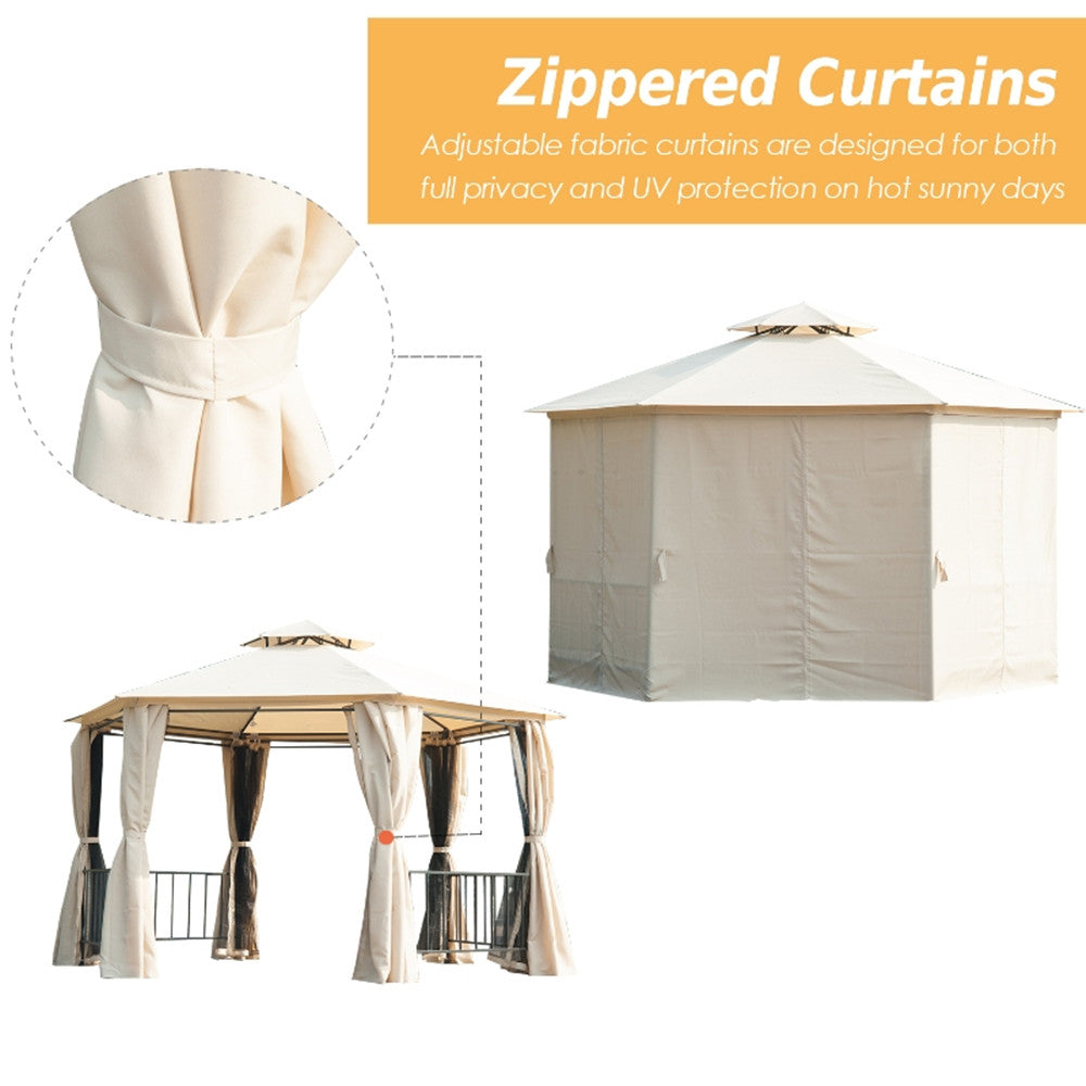 13ft x 13ft Patio Gazebo-Beige-AS ( Amazon Shipping)(Prohibited by WalMart)