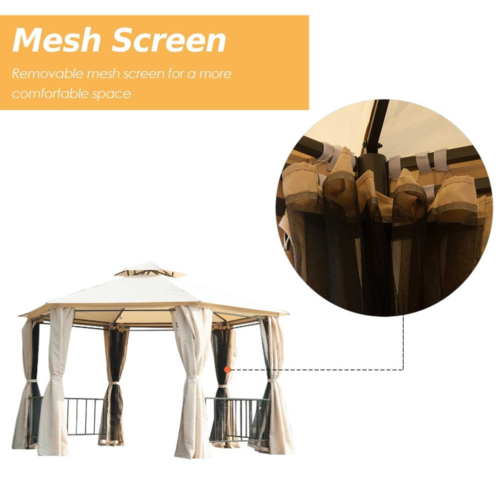 13ft x 13ft Patio Gazebo-Beige-AS ( Amazon Shipping)(Prohibited by WalMart)