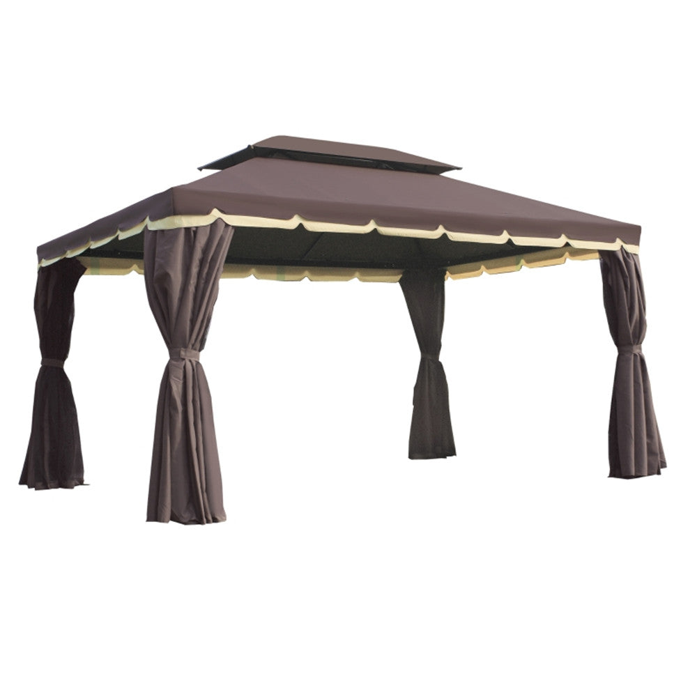 10ft x 13ft Patio Gazebo-Coffee-AS ( Amazon Shipping)(Prohibited by WalMart)