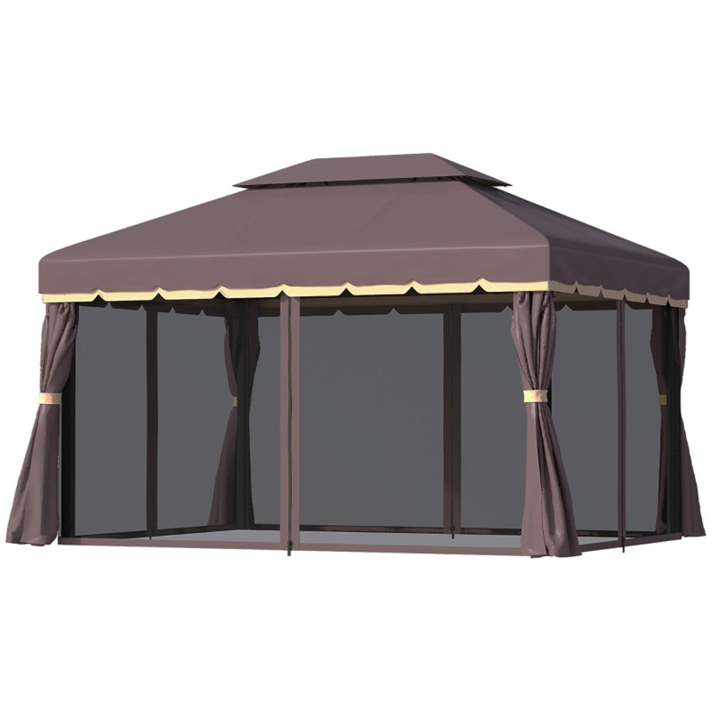10ft x 13ft Patio Gazebo-Coffee-AS ( Amazon Shipping)(Prohibited by WalMart)
