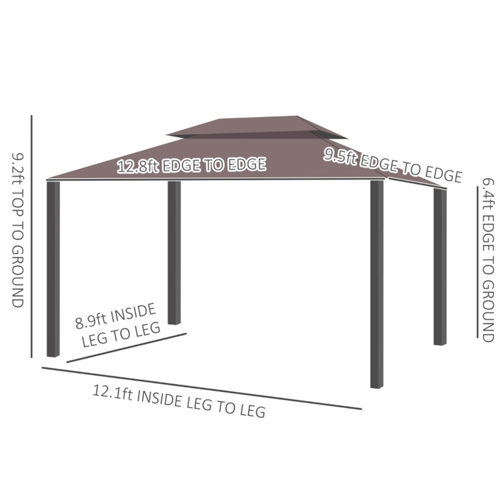 10ft x 13ft Patio Gazebo-Coffee-AS ( Amazon Shipping)(Prohibited by WalMart)