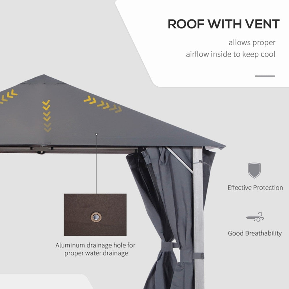 10ft x 10ft Patio Gazebo-Dark Gray-AS ( Amazon Shipping)(Prohibited by WalMart)