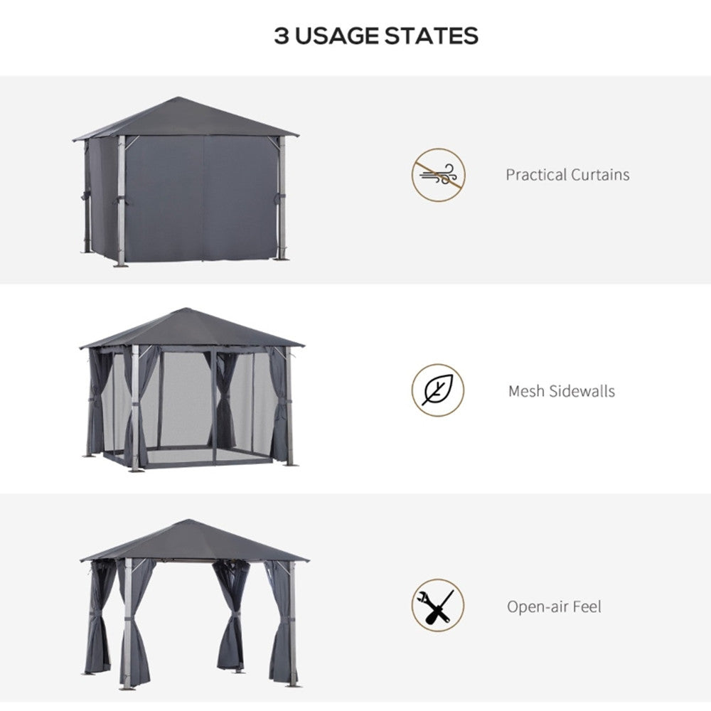 10ft x 10ft Patio Gazebo-Dark Gray-AS ( Amazon Shipping)(Prohibited by WalMart)