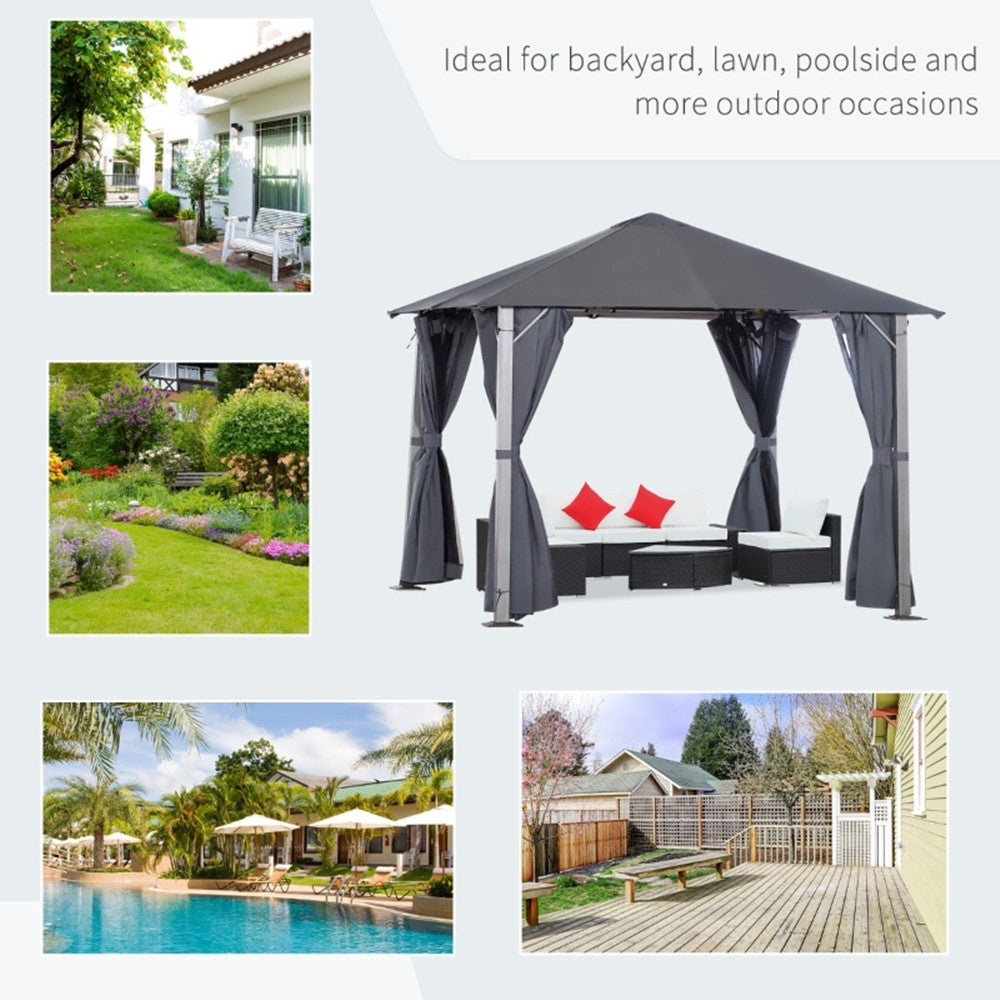 10ft x 10ft Patio Gazebo-Dark Gray-AS ( Amazon Shipping)(Prohibited by WalMart)