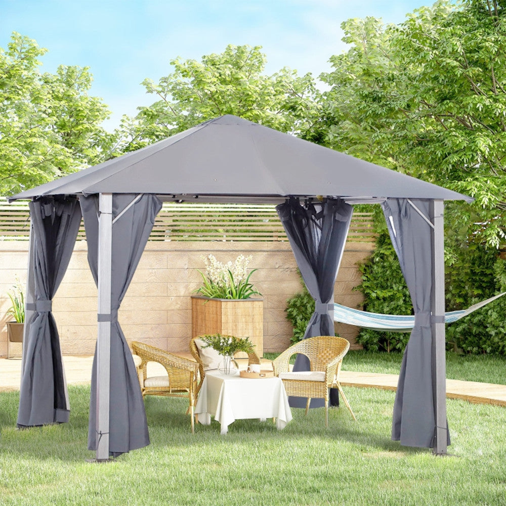 10ft x 10ft Patio Gazebo-Dark Gray-AS ( Amazon Shipping)(Prohibited by WalMart)