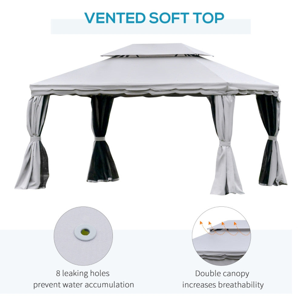 10ft x 13ft Patio Gazebo-Gray-AS ( Amazon Shipping)(Prohibited by WalMart)