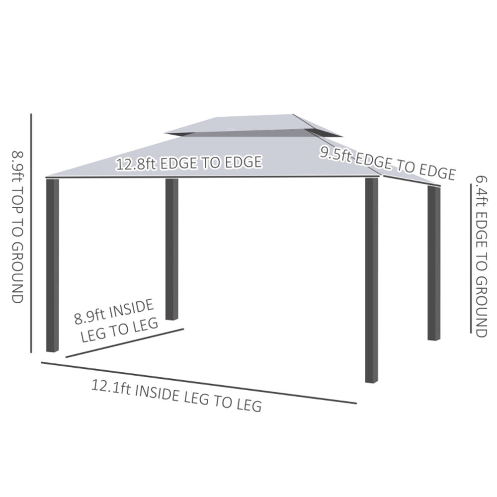 10ft x 13ft Patio Gazebo-Gray-AS ( Amazon Shipping)(Prohibited by WalMart)