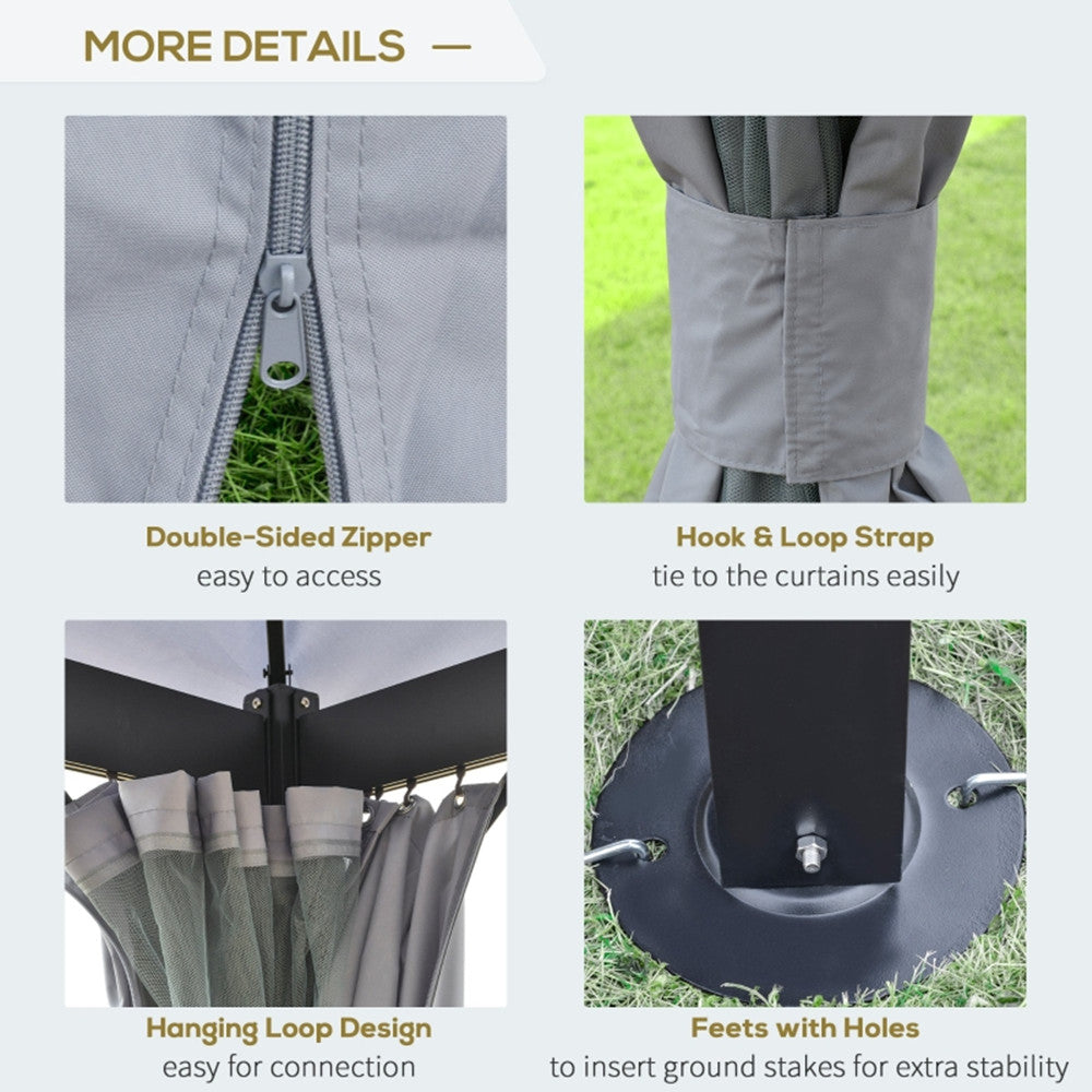 10ft x 13ft Patio Gazebo-Gray-AS ( Amazon Shipping)(Prohibited by WalMart)