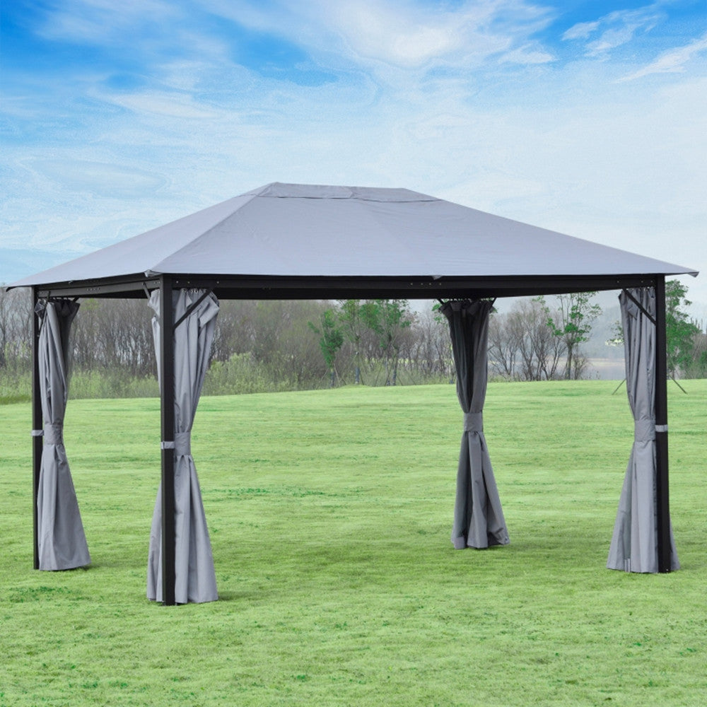 10ft x 13ft Patio Gazebo-Gray-AS ( Amazon Shipping)(Prohibited by WalMart)