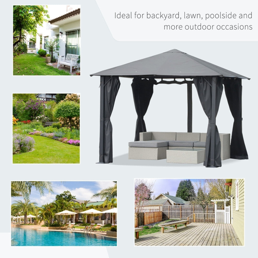 10ft x 10ft Patio Gazebo-Black-AS ( Amazon Shipping)(Prohibited by WalMart)