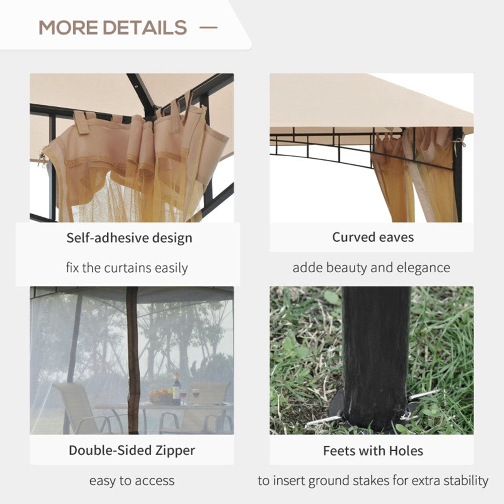 10ft x 10ft Outdoor Patio Gazebo Canopy Tent Beige