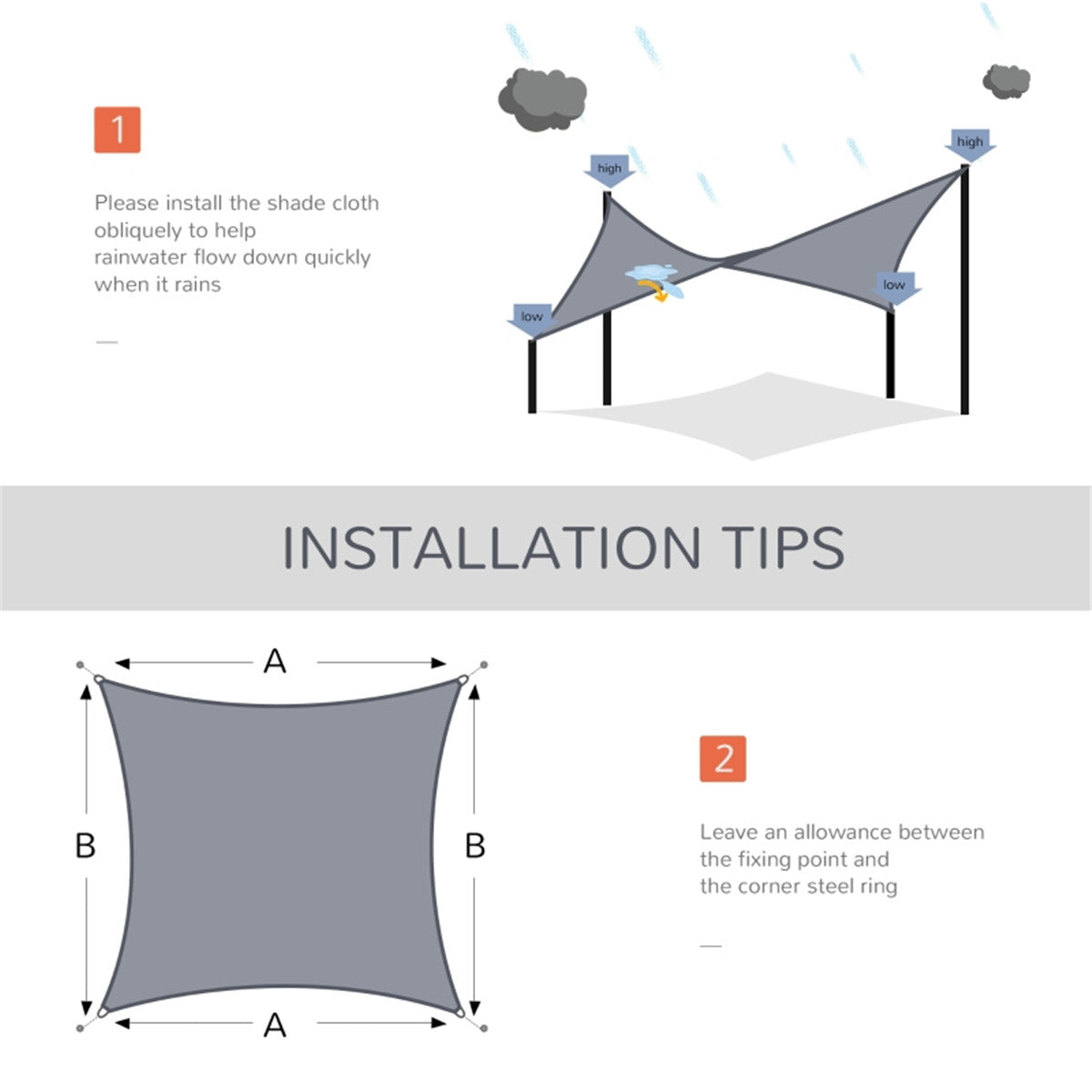 Shade Sail Cloth /Shade Sail Canopy -AS ( Amazon Shipping)(Prohibited by WalMart)
