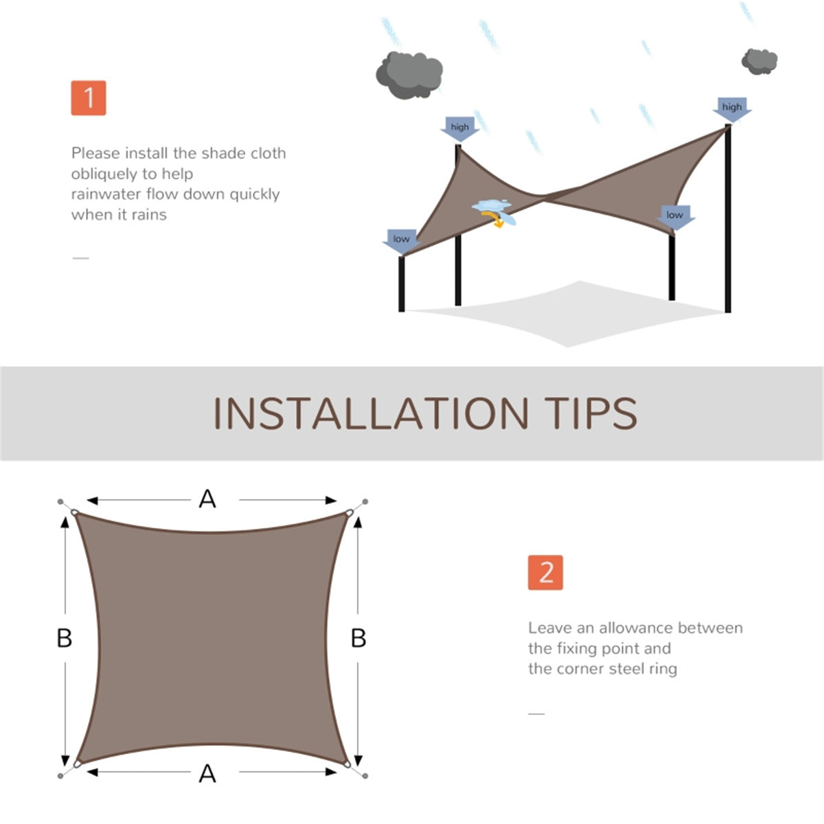 Shade Sail Cloth /Shade Sail Canopy -AS ( Amazon Shipping)(Prohibited by WalMart)