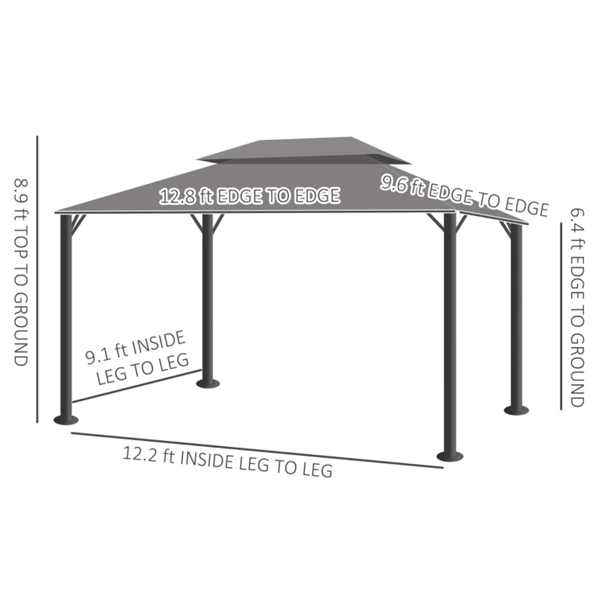10ft x 10ft Outdoor Patio Gazebo Canopy Tent Coffee-AS ( Amazon Shipping)(Prohibited by WalMart)