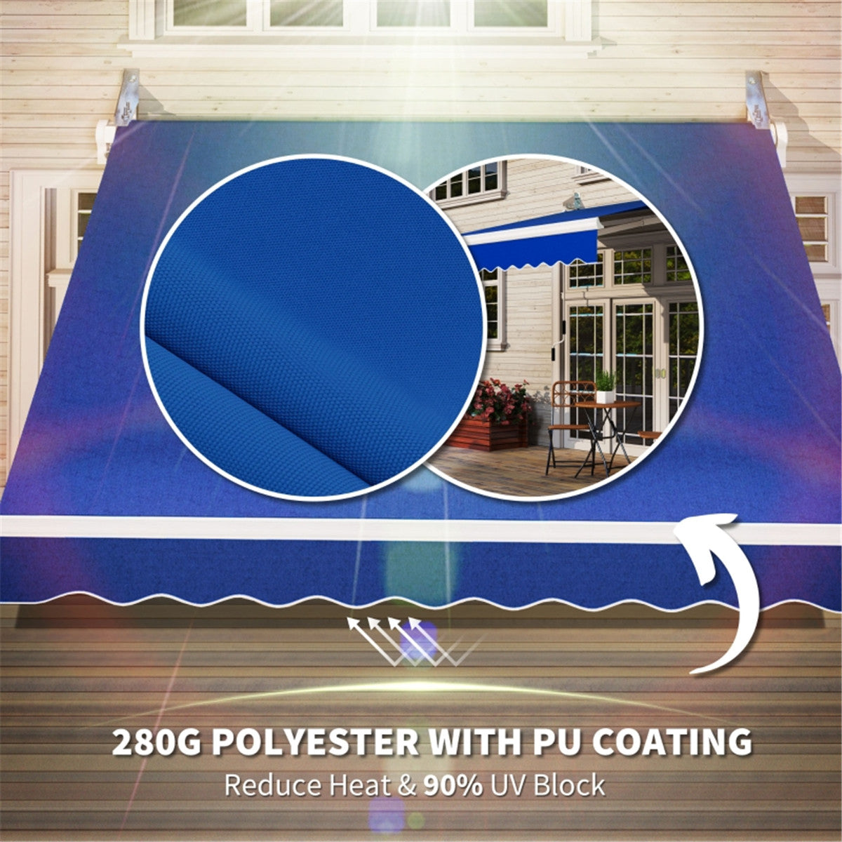 Patio Retractable Awning -AS ( Amazon Shipping)(Prohibited by WalMart)