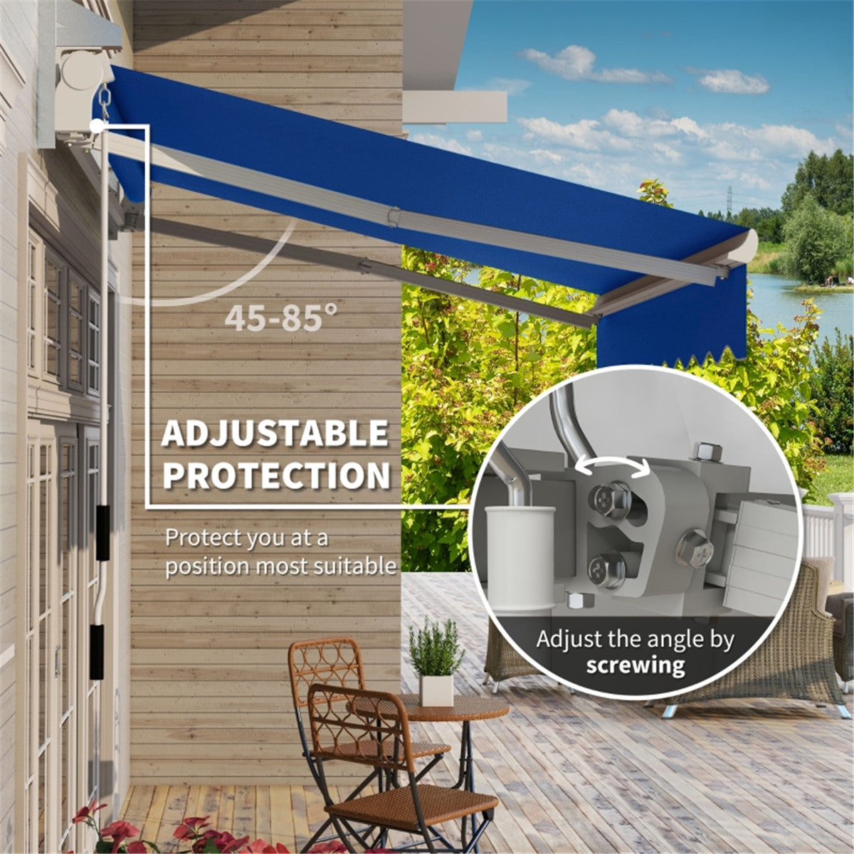 Patio Retractable Awning -AS ( Amazon Shipping)(Prohibited by WalMart)