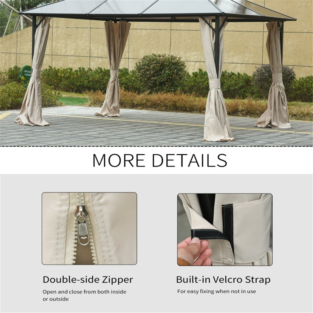 Universal Gazebo Sidewallt Coffee-AS ( Amazon Shipping)(Prohibited by WalMart)