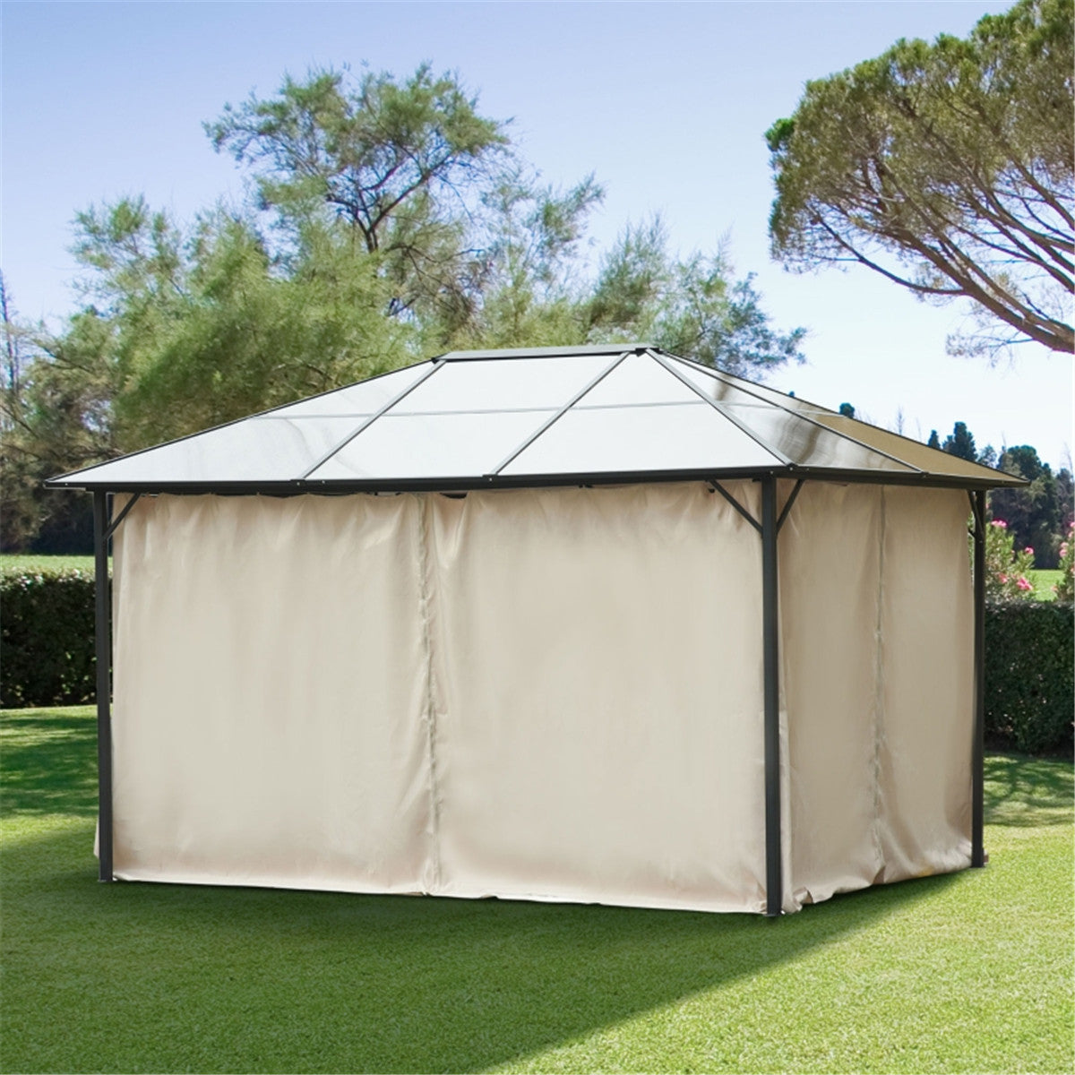 Universal Gazebo Sidewallt Coffee-AS ( Amazon Shipping)(Prohibited by WalMart)