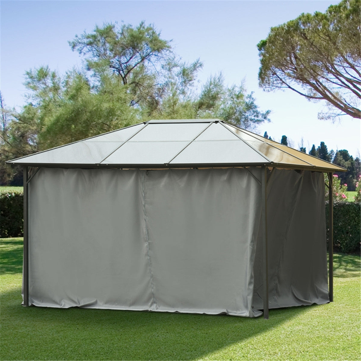 Universal Gazebo Sidewallt Coffee-AS ( Amazon Shipping)(Prohibited by WalMart)