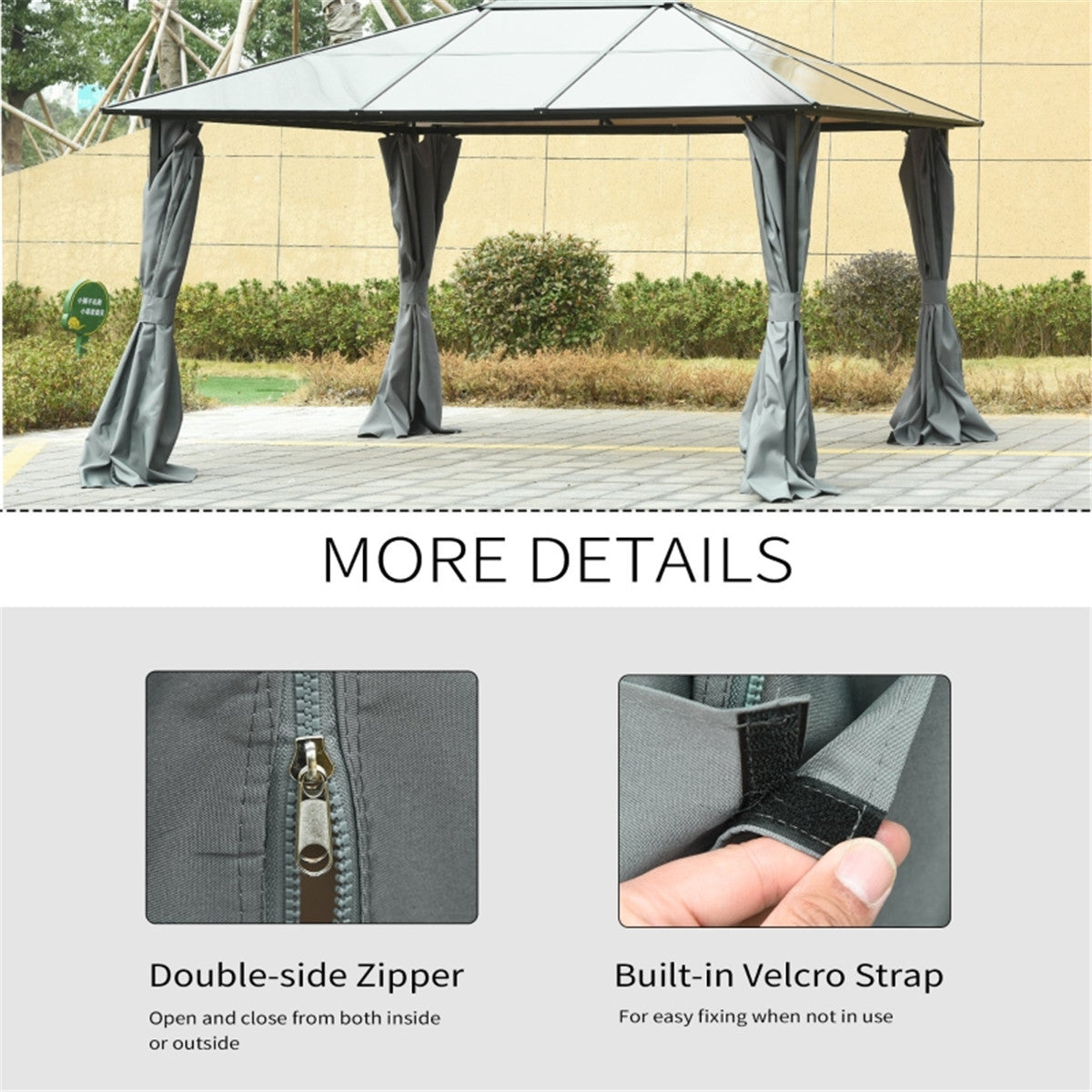 Universal Gazebo Sidewallt Coffee-AS ( Amazon Shipping)(Prohibited by WalMart)