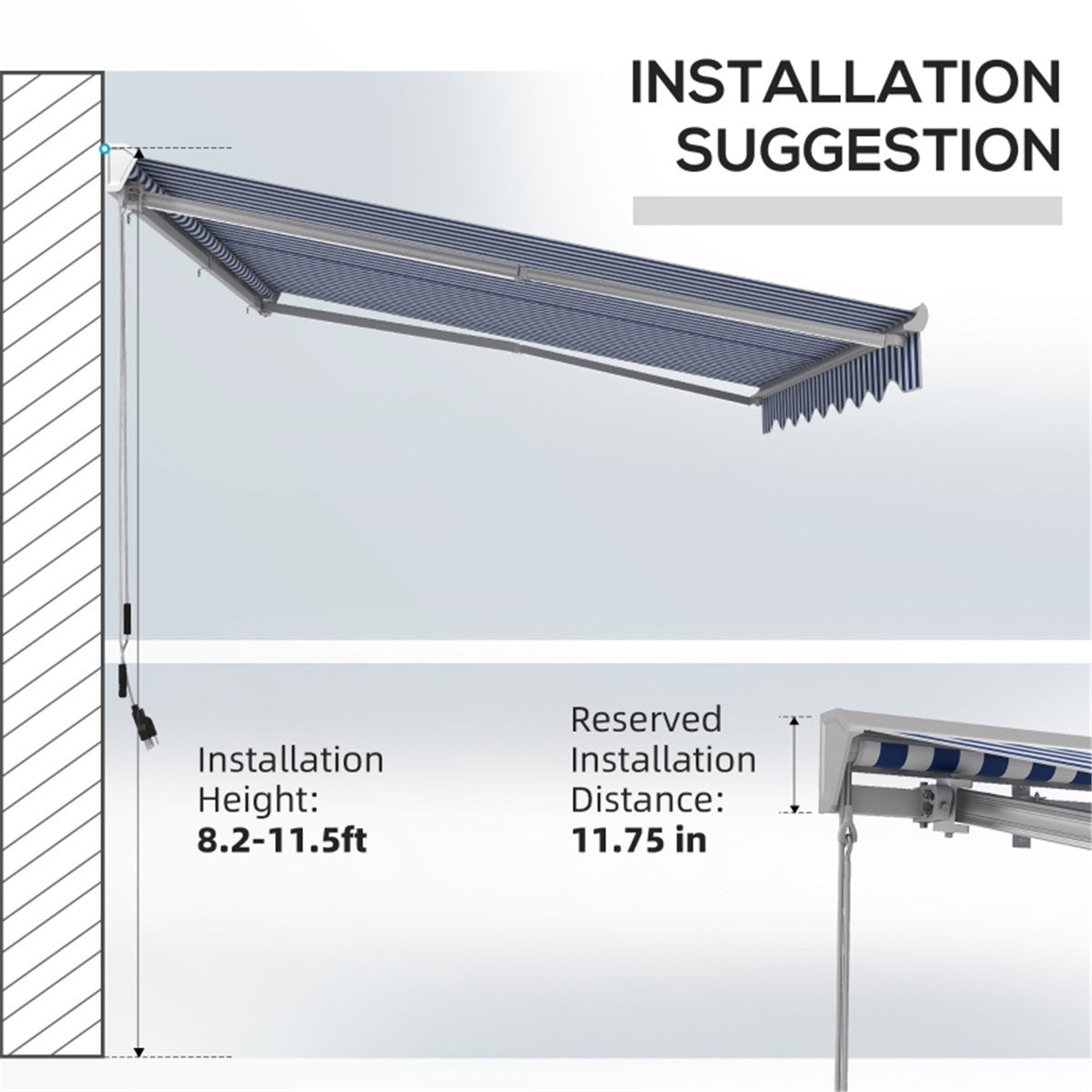 Electric Awning /Patio Retractable Awning -AS ( Amazon Shipping)(Prohibited by WalMart)