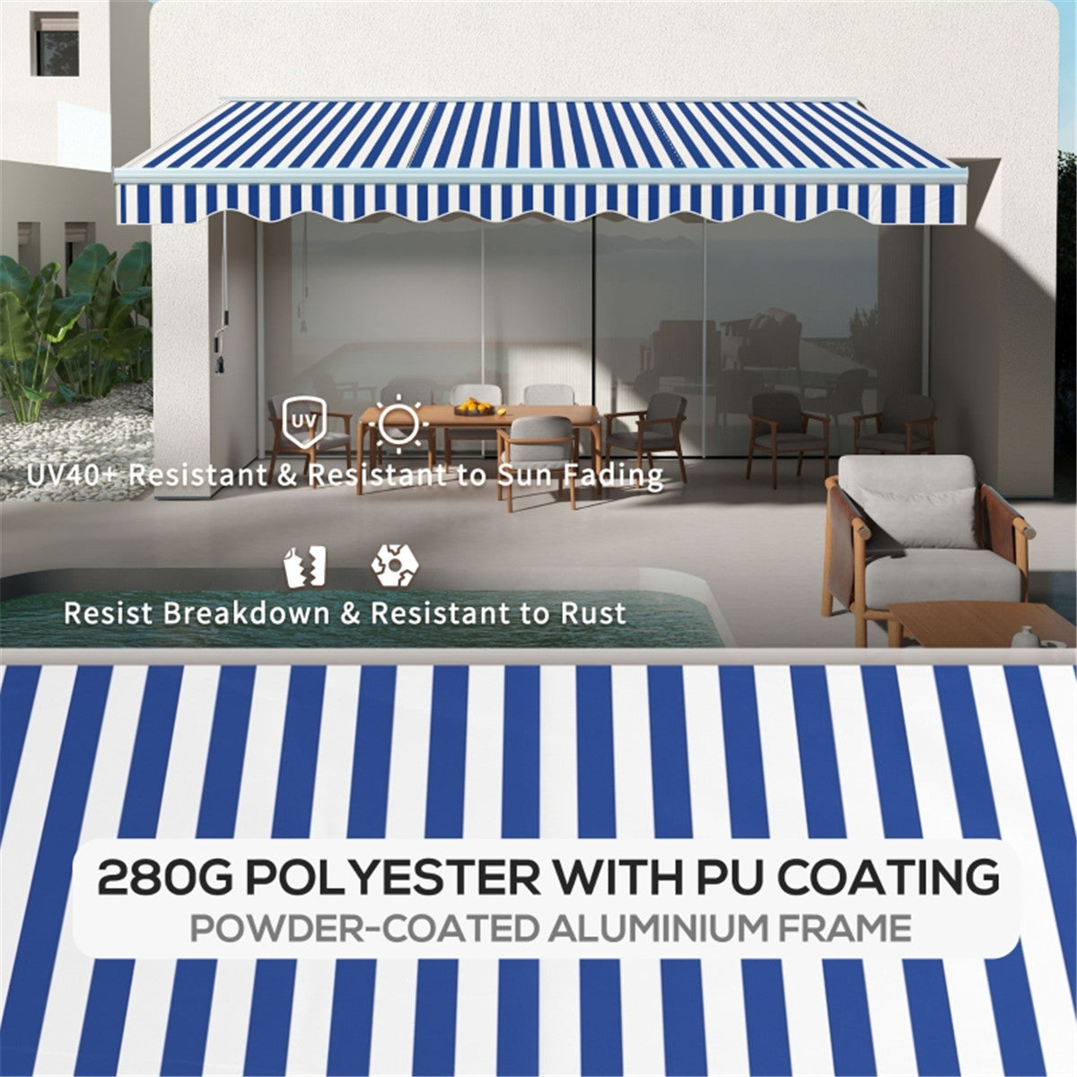 Electric Awning /Patio Retractable Awning -AS ( Amazon Shipping)(Prohibited by WalMart)