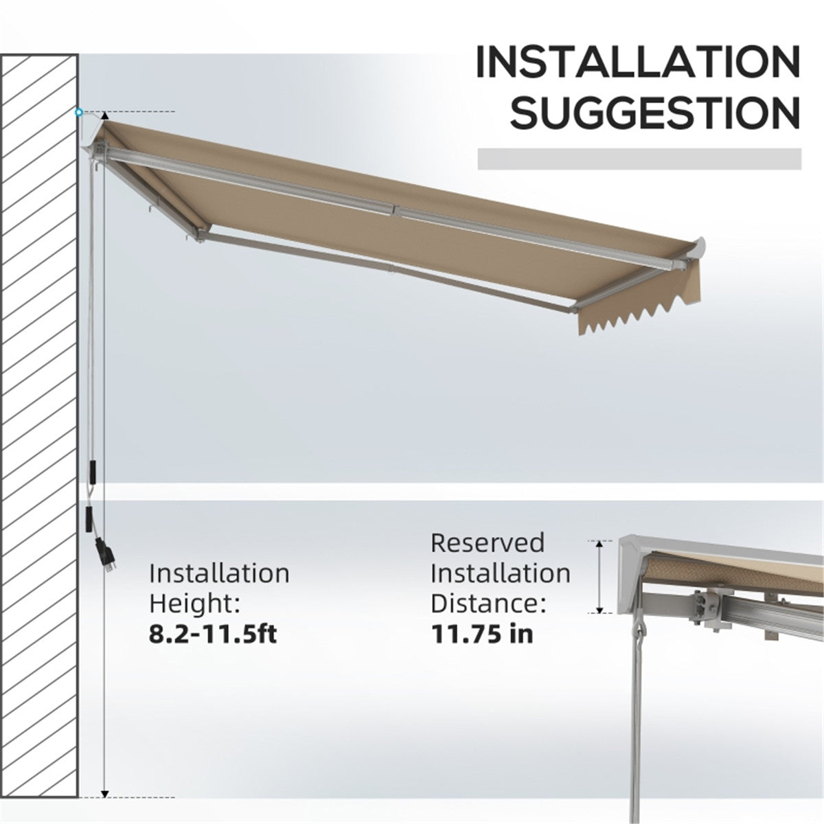 Electric Awning /Patio Retractable Awning -AS ( Amazon Shipping)(Prohibited by WalMart)