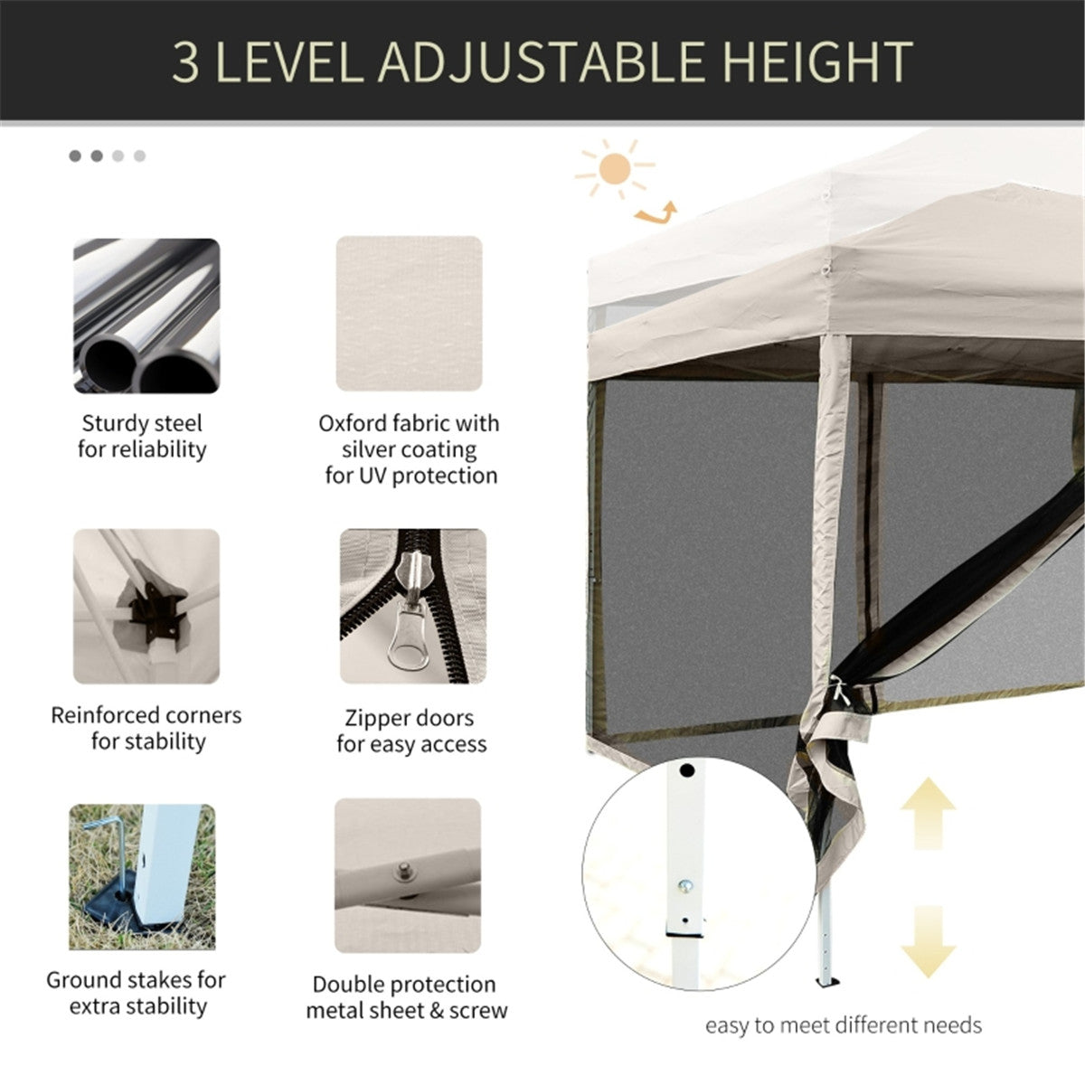 3X3M Pop Up Canopy Party Tent -AS ( Amazon Shipping)(Prohibited by WalMart)