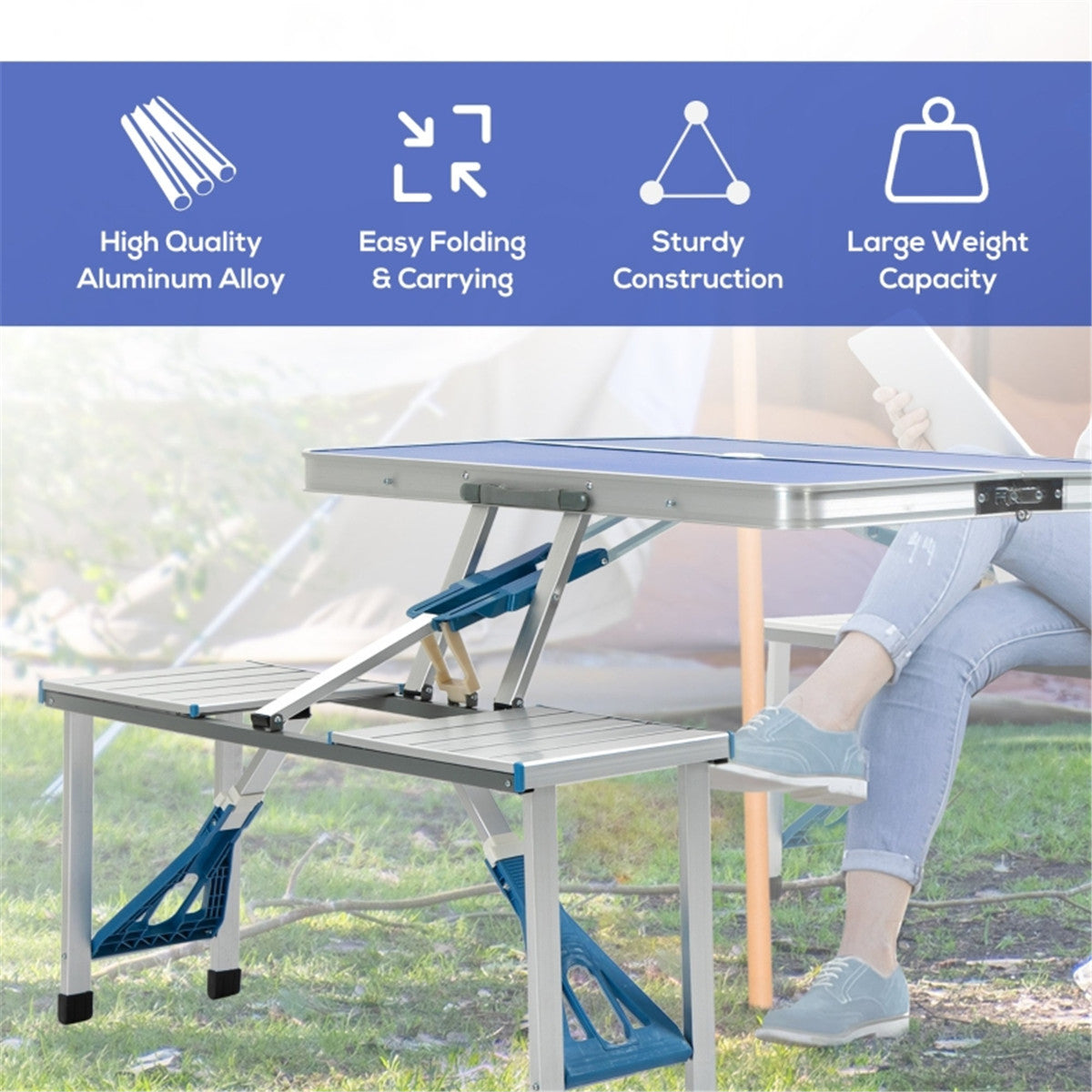 Portable Camping Table and Chairs / Dining Table ( Amazon Shipping)(Prohibited by WalMart)