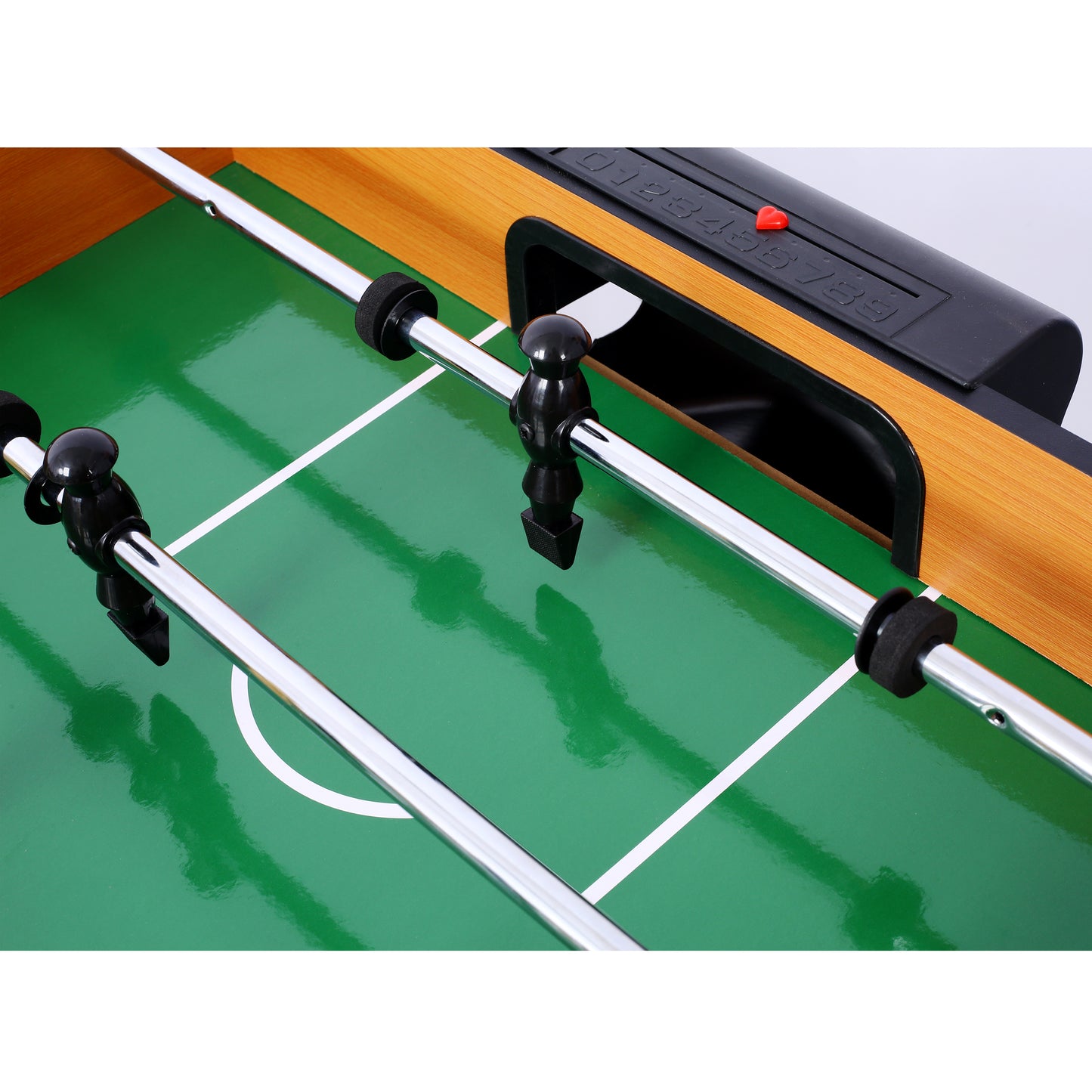 5-in-1 Multi-Game Table - Billiards, Push Hockey, Foosball, Ping Pong, and Basketball brown /blue