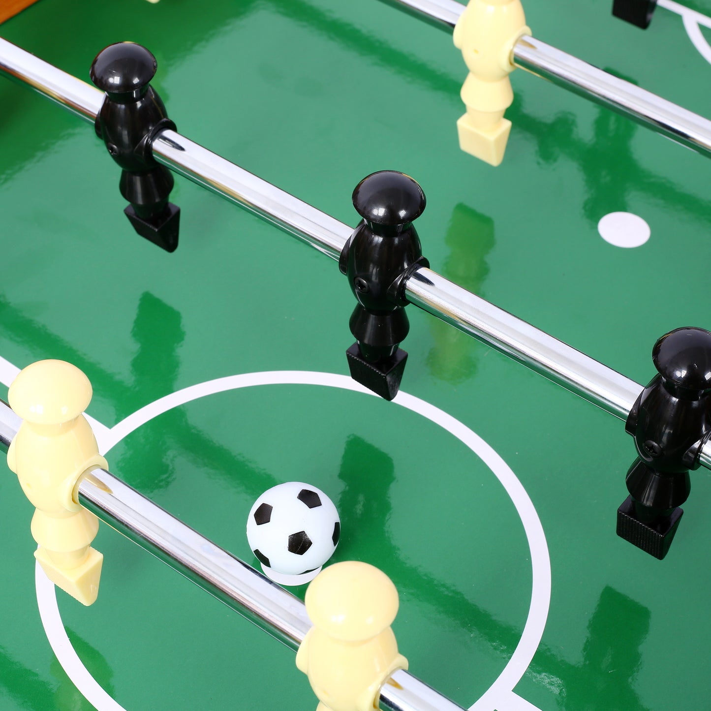 5-in-1 Multi-Game Table - Billiards, Push Hockey, Foosball, Ping Pong, and Basketball brown /blue