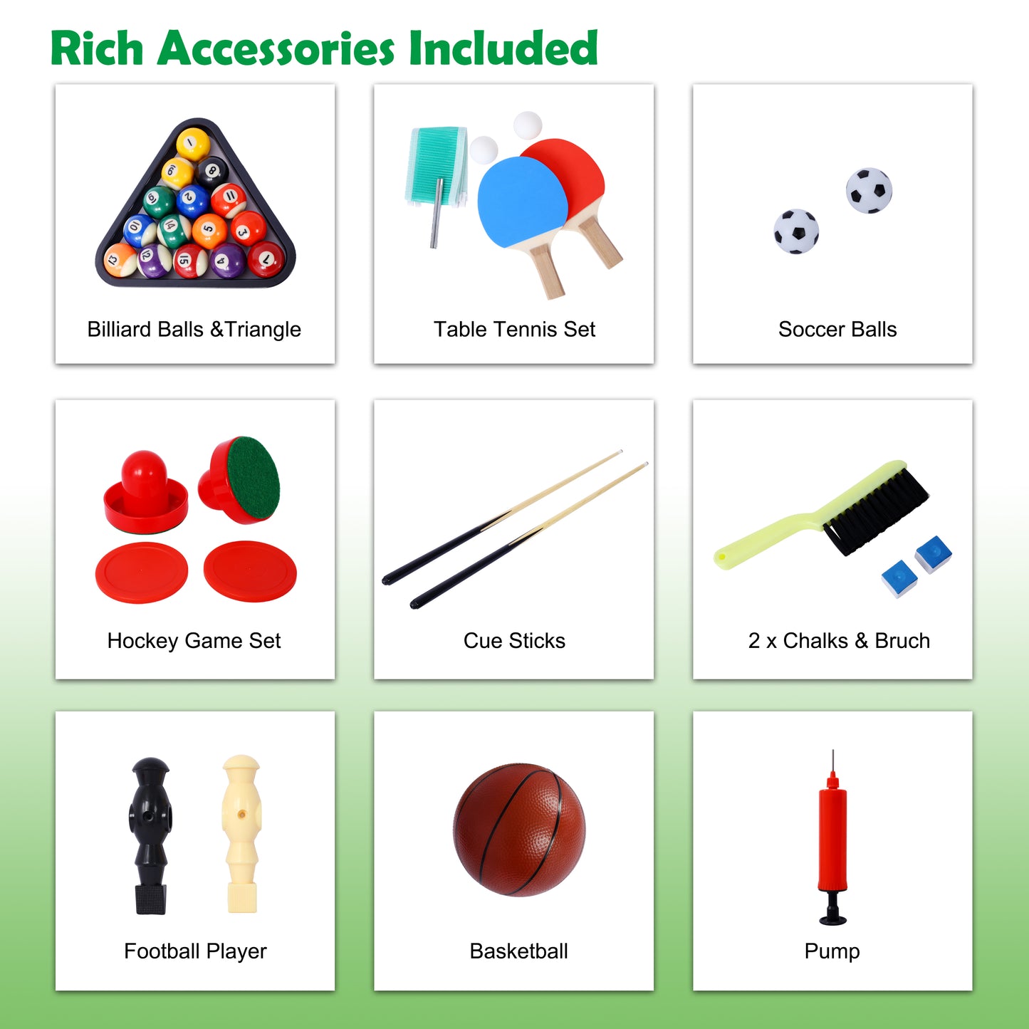 5-in-1 Multi-Game Table - Billiards, Push Hockey, Foosball, Ping Pong, and Basketball brown /blue