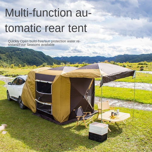Rear tent car side sky curtain self driving camping tent vehicle mounted multifunctional automatic quick opening camping roof side curtain