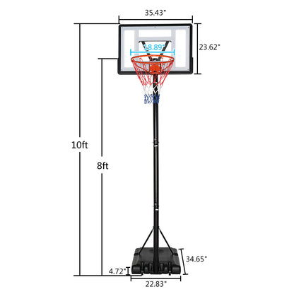 Basketball Hoop Outdoor Portable Basketball Goals, Adjustable Height 7ft - 10ft for Adults & Teenagers