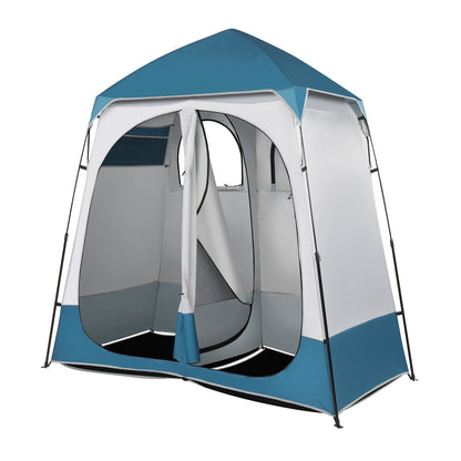 229*229*122cm Oxford Cloth Double Dressing Tent Blue/White