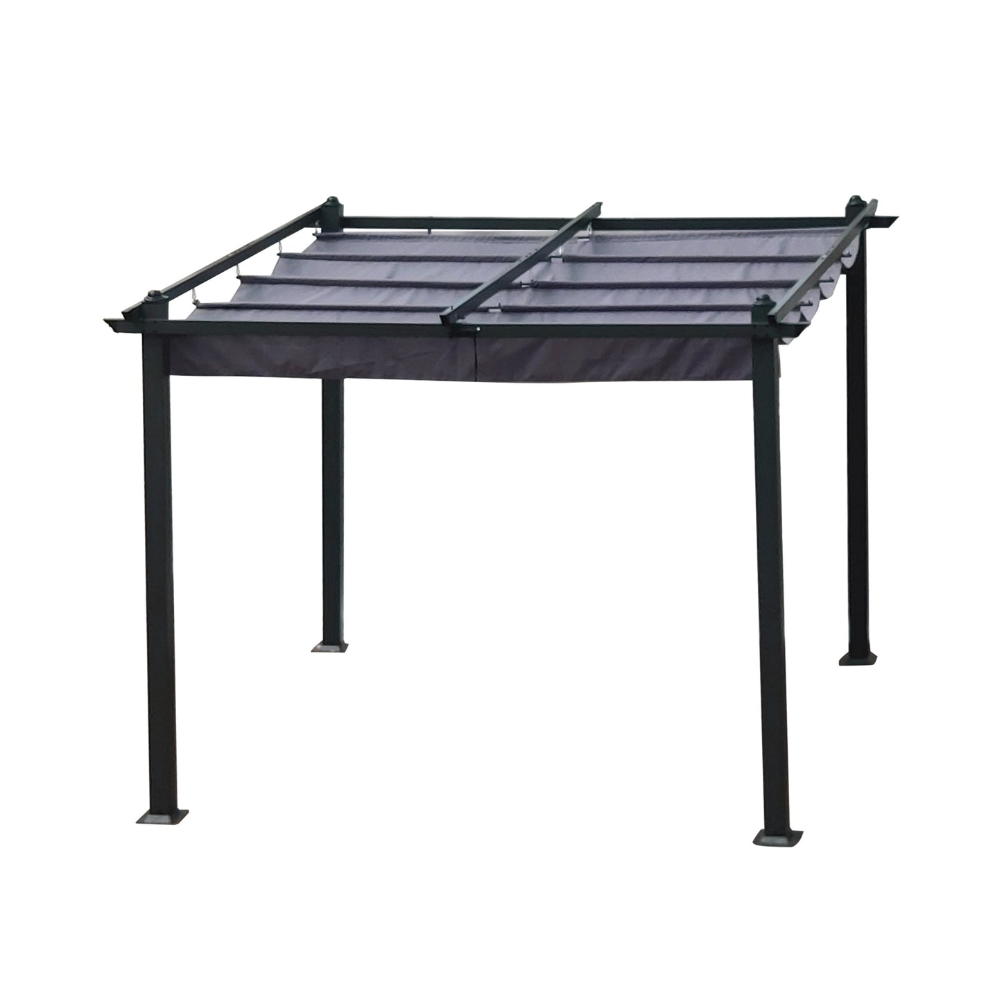 10x10 Ft Outdoor Patio Retractable Pergola With Canopy Sunshelter Pergola for Gardens,Terraces,Backyard,Gray [Sale to Temu is Banned.Weekend can not be shipped, order with caution]