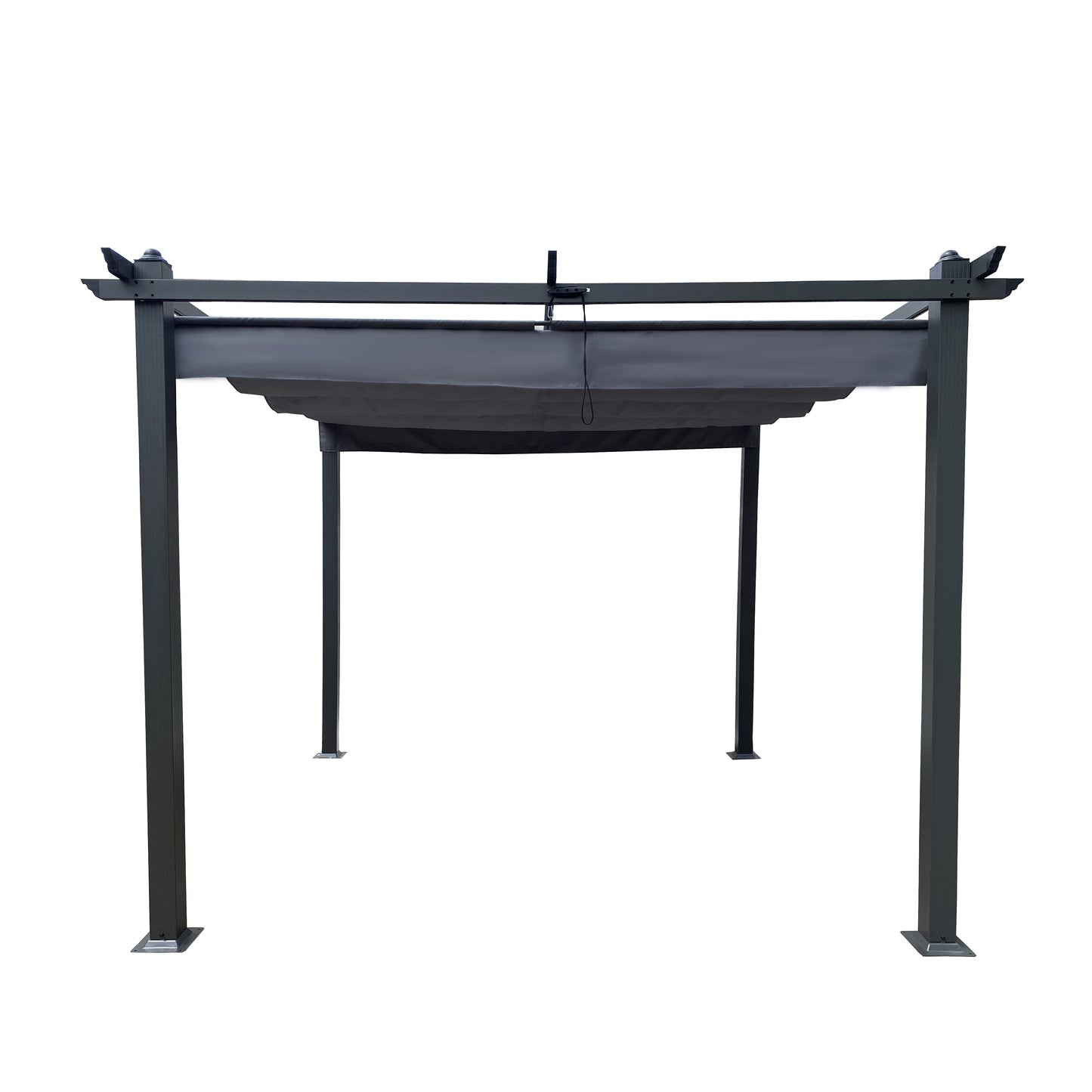 10x10 Ft Outdoor Patio Retractable Pergola With Canopy Sunshelter Pergola for Gardens,Terraces,Backyard,Gray [Sale to Temu is Banned.Weekend can not be shipped, order with caution]