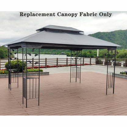 13x10 Ft Patio Double Roof Gazebo Replacement Canopy Top Fabric,Gray [Sale to Temu is Banned.Weekend can not be shipped, order with caution]