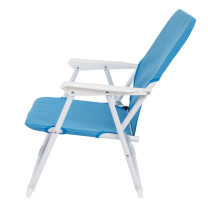 56*60*63cm  Load-Bearing 100kg Blue Oxford Cloth White Iron Frame Beach Chair