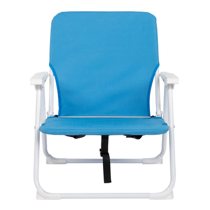 56*60*63cm  Load-Bearing 100kg Blue Oxford Cloth White Iron Frame Beach Chair