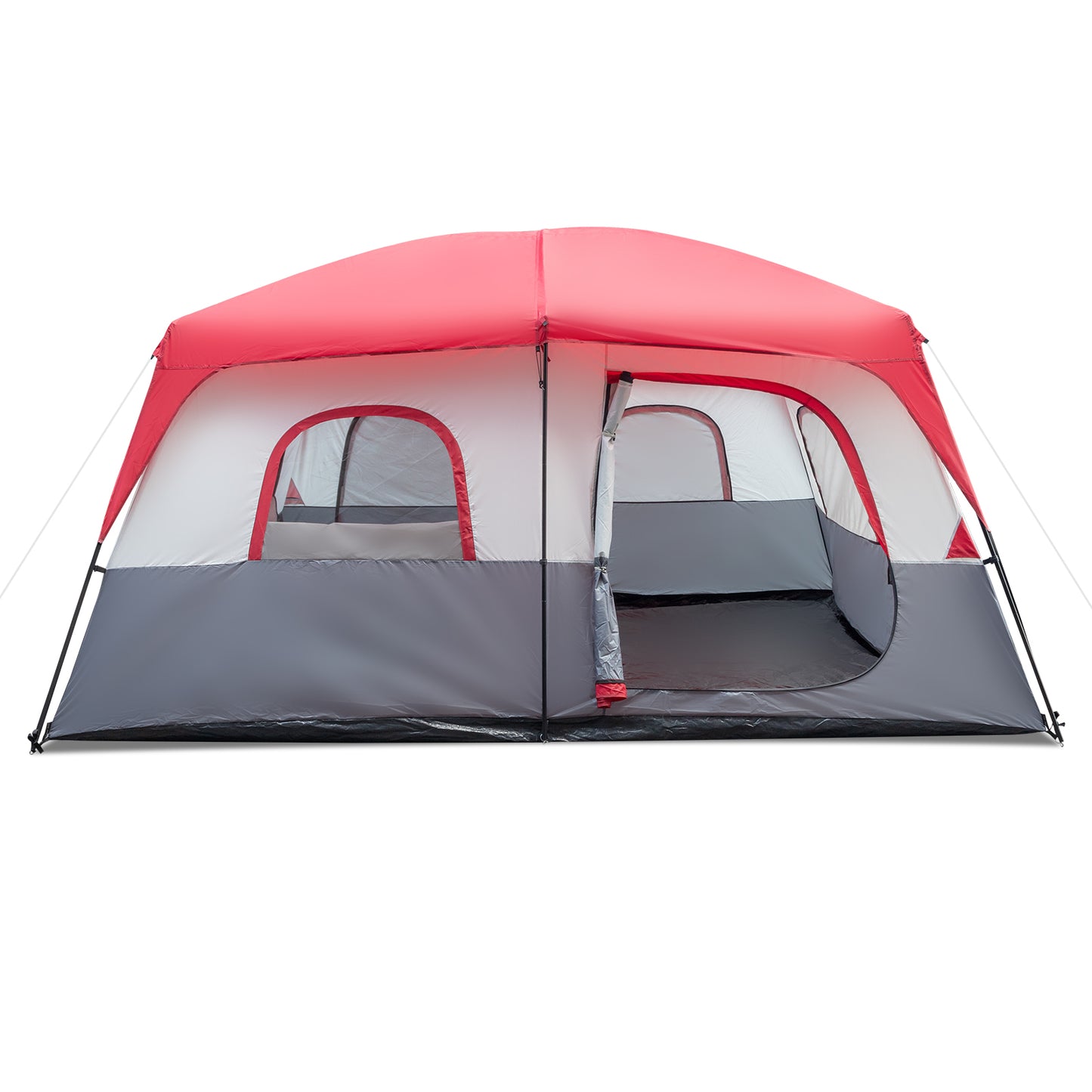 430*430*210cm Polyester Cloth Fiberglass Poles Can Accommodate 14 People Camping Tent Red And White