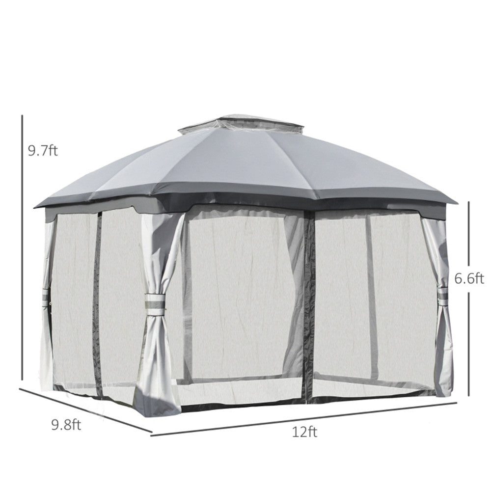 10ft x12ft Outdoor Gazebo, Grey-AS ( Amazon Shipping)（Prohibited by WalMart）