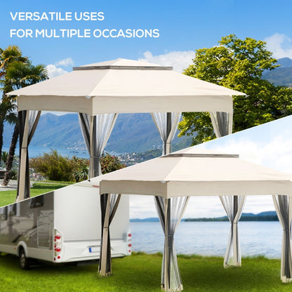 11ft x 11ft Pop Up Canopy, Outdoor Patio Gazebos Shelter Beige-AS ( Amazon Shipping)（Prohibited by WalMart）