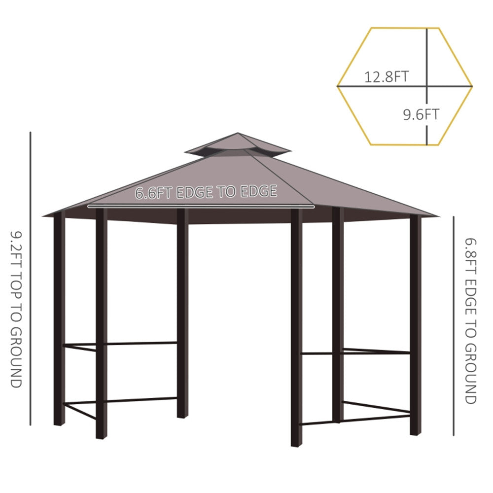 13ft x 13ft Patio Gazebo-Coffee-AS ( Amazon Shipping)（Prohibited by WalMart）