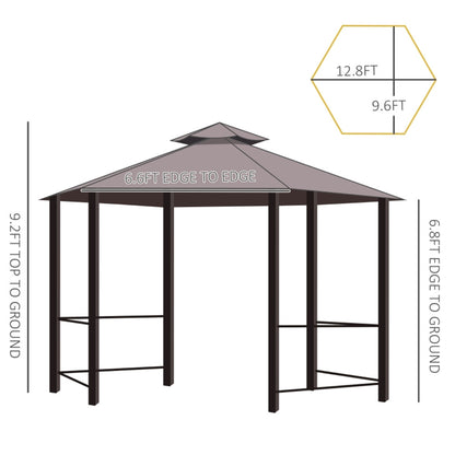 13ft x 13ft Patio Gazebo-Coffee-AS ( Amazon Shipping)（Prohibited by WalMart）