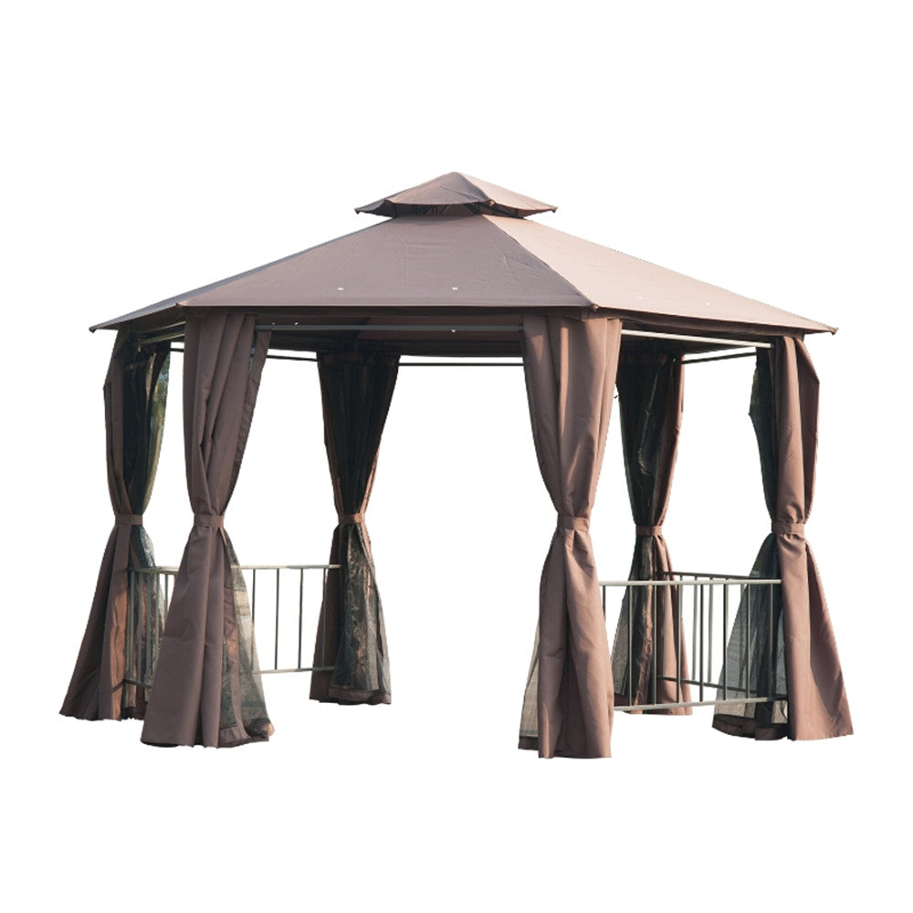 13ft x 13ft Patio Gazebo-Coffee-AS ( Amazon Shipping)（Prohibited by WalMart）